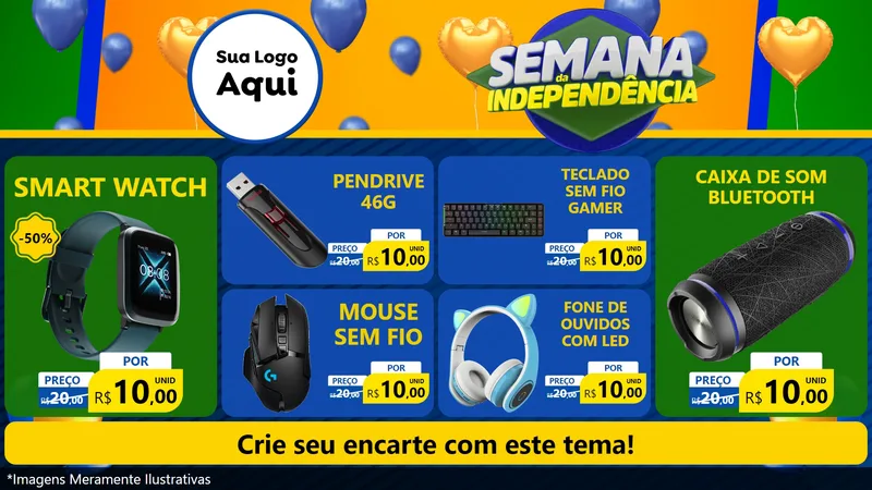 Modelo de TV para TV Horizontal com o tema Semana da Independência para Informática