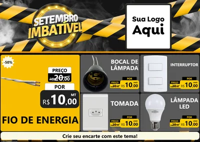 Modelo de Encarte para Encarte A4 Horizontal com o tema Setembro Imbatível para Materiais Elétricos