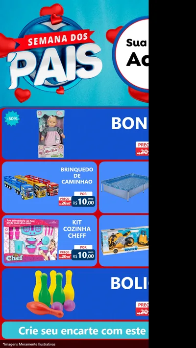 Modelo de TV para TV Vertical com o tema Semana Dos Pais para Brinquedos