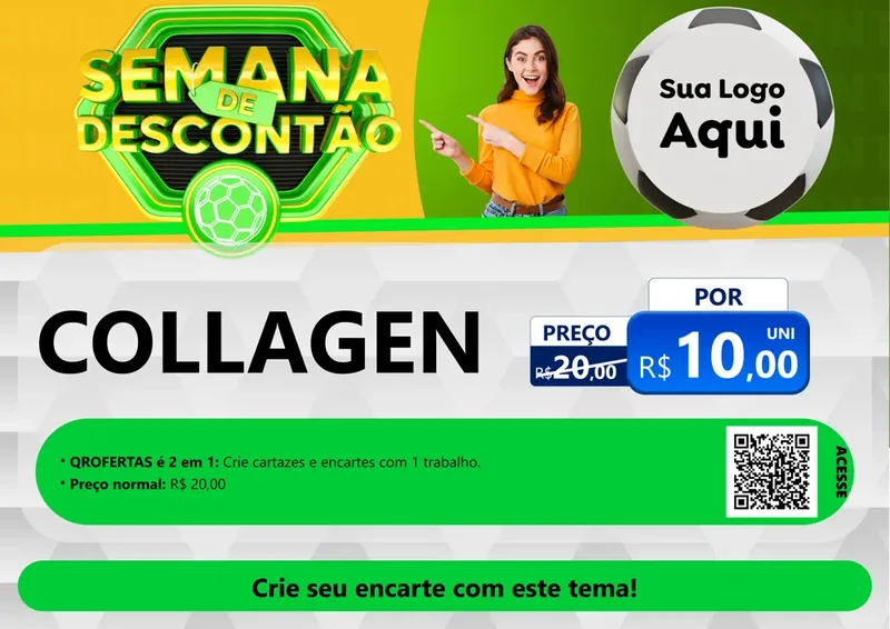 Modelo de Cartaz para Cartaz A4 Horizontal com o tema Semana de Descontão - Copa para Suplementos alimentares