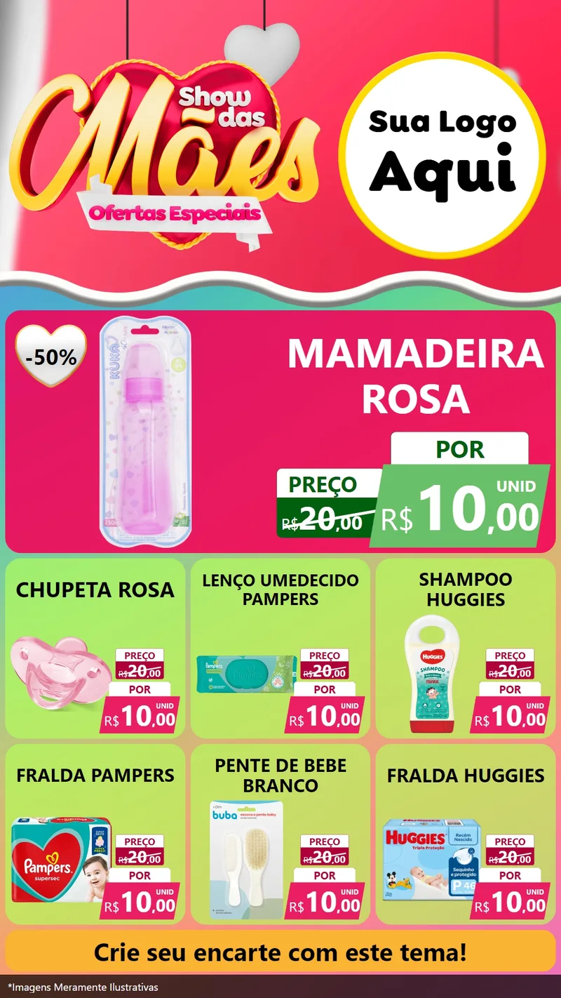 Modelo de Rede Social para Stories com o tema Show das Mães - Ofertas Especiais para Bebês