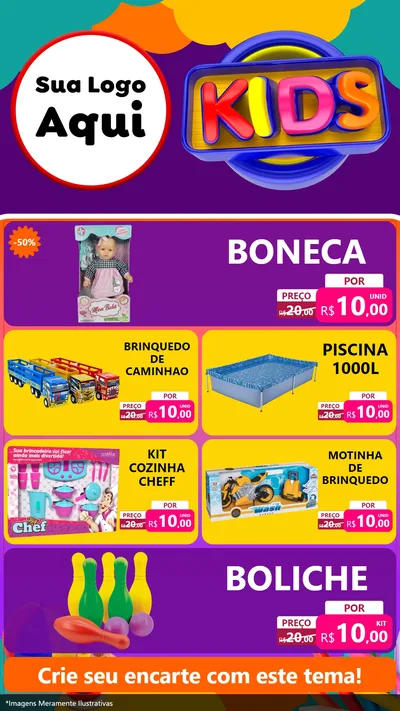 Modelo de TV para TV Vertical com o tema KIDS para Brinquedos