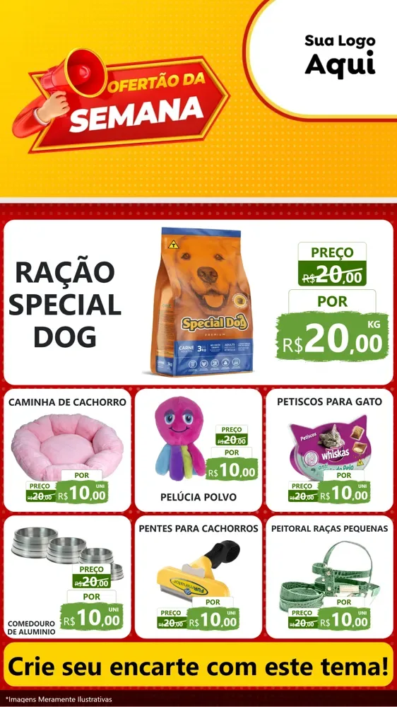 Modelo de Rede Social para Stories com o tema Ofertão da Semana para Pet Shop