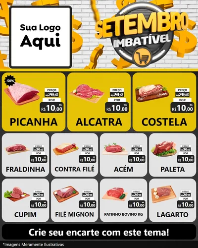Modelo de Rede Social para Feed Instagram com o tema Setembro Imbatível para Açougue