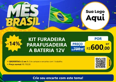 Modelo de Cartaz para Cartaz A4 Horizontal com o tema Mês do Brasil para Maquinas e Ferramentas