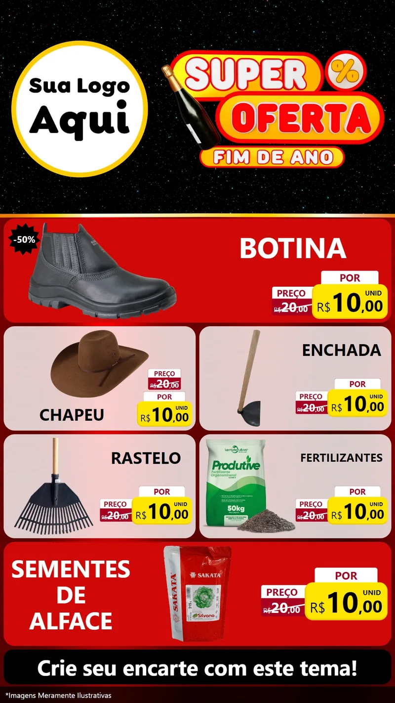 Modelo de TV para TV Vertical com o tema Super Oferta Fim de Ano para Agropecuária