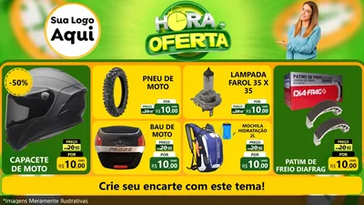 Modelo de TV para TV Horizontal com o tema Hora da Oferta para Moto peças