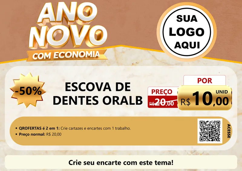 Modelo de Cartaz para Cartaz A4 Horizontal com o tema Ano Novo Com Economia para Higiene Pessoal