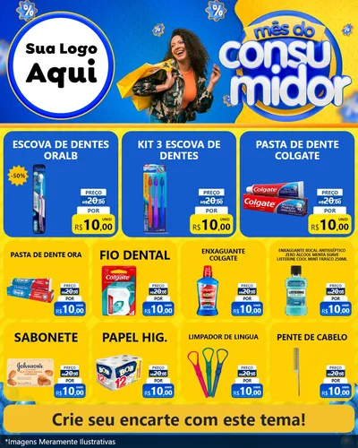 Modelo de Rede Social para Feed Instagram com o tema Mês do Consumidor para Higiene Pessoal