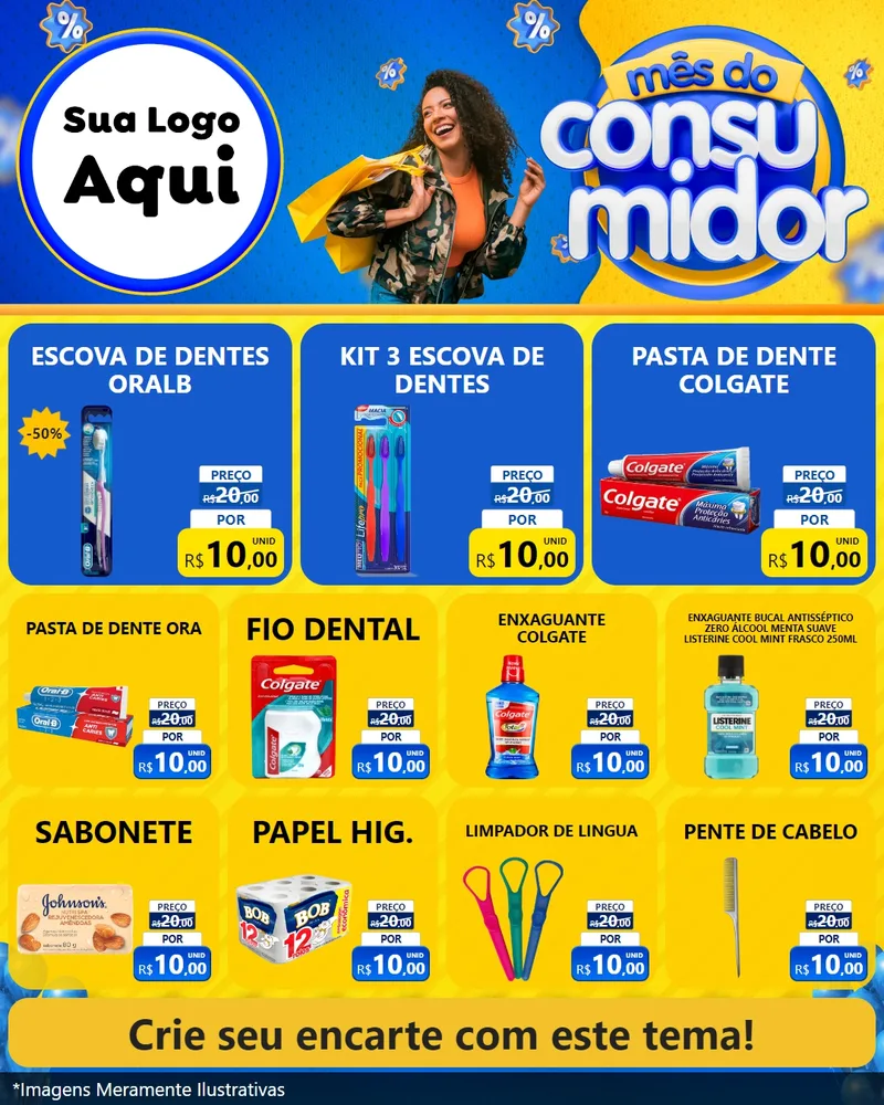 Modelo de Rede Social para Feed Instagram com o tema Mês do Consumidor para Higiene Pessoal