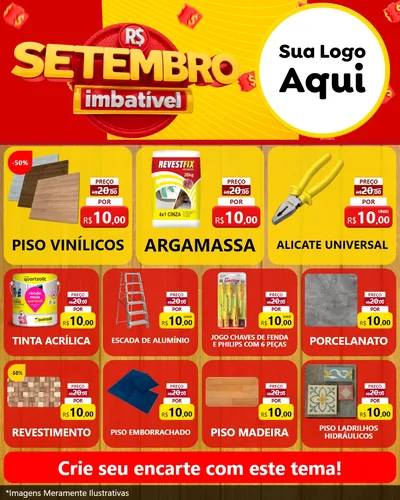 Modelo de Rede Social para Feed Instagram com o tema Setembro Imbatível para Material para Construção