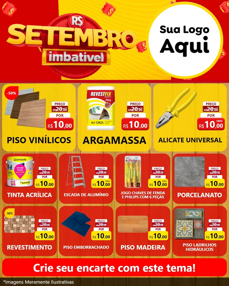 Modelo de Rede Social para Feed Instagram com o tema Setembro Imbatível para Material para Construção