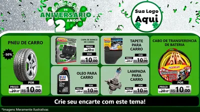 Modelo de TV para TV Horizontal com o tema Promoção de Aniversário - 2 Anos para Auto peças
