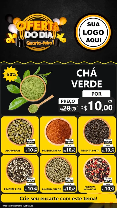 Modelo de Rede Social para Stories com o tema Oferta do Dia - Quarta Feira! para Produtos Naturais