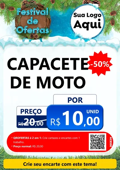 Modelo de Cartaz para Cartaz A4 Vertical com o tema Festival de Ofertas - Inverno para Moto peças