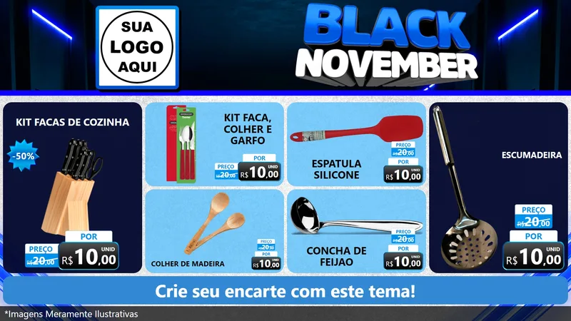 Modelo de TV para TV Horizontal com o tema Black November para Utilidades Domésticas