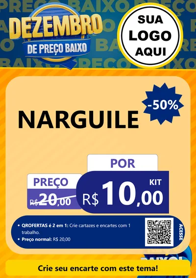 Modelo de Cartaz para Cartaz A4 Vertical com o tema Dezembro de Preço Baixo para Tabacaria