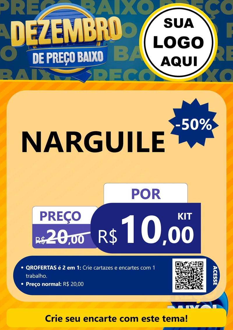 Modelo de Cartaz para Cartaz A4 Vertical com o tema Dezembro de Preço Baixo para Tabacaria