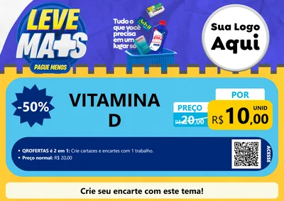 Modelo de Cartaz para Cartaz A4 Horizontal com o tema Leve Mais Pague Menos - Farmácia para Farmácia
