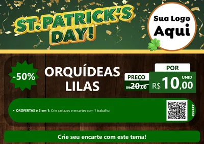 Modelo de Cartaz para Cartaz A4 Horizontal com o tema St Patriks Day para Floricultura e jardim