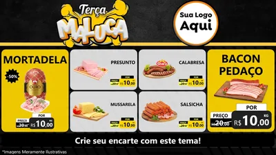 Modelo de TV para TV Horizontal com o tema Terça Maluca para Frios e Laticínios