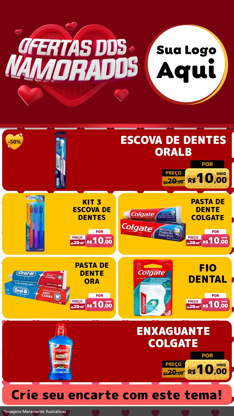 Modelo de TV para TV Vertical com o tema Ofertas Dos Namorados para Higiene Pessoal
