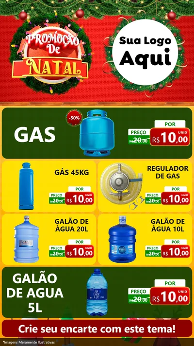 Modelo de TV para TV Vertical com o tema Promoção de Natal para Água e gás