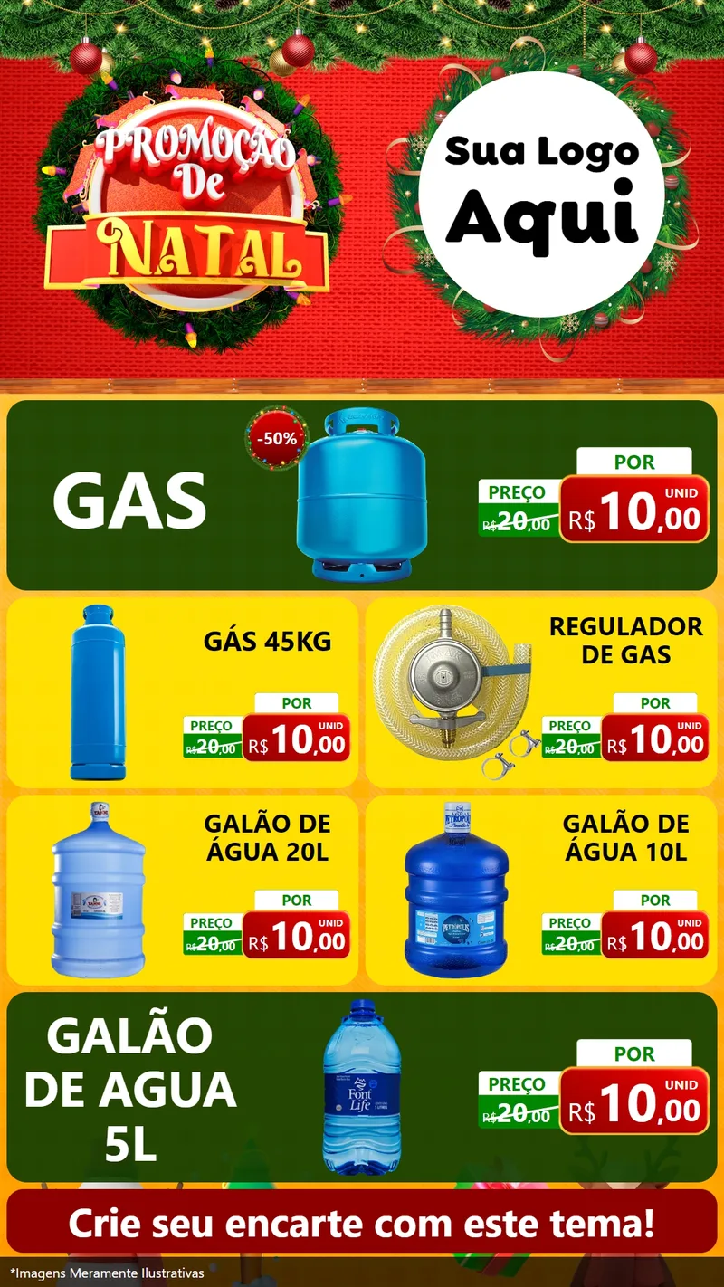 Modelo de TV para TV Vertical com o tema Promoção de Natal para Água e gás