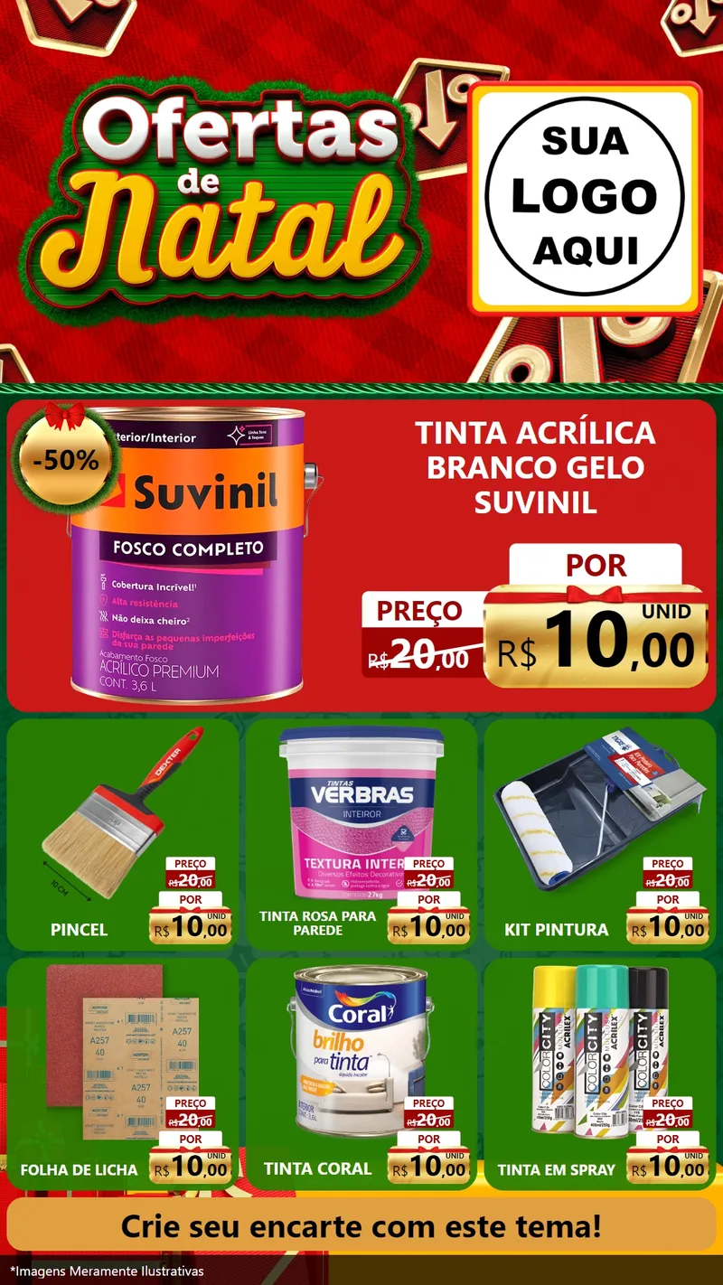 Modelo de Rede Social para Stories com o tema Ofertas de Natal para Tintas e Ferramentas