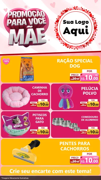 Modelo de TV para TV Vertical com o tema Promoção Para Você Mãe para Pet Shop