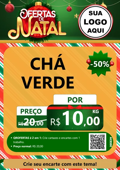 Modelo de Cartaz para Cartaz A4 Vertical com o tema Ofertas de Natal para Produtos Naturais