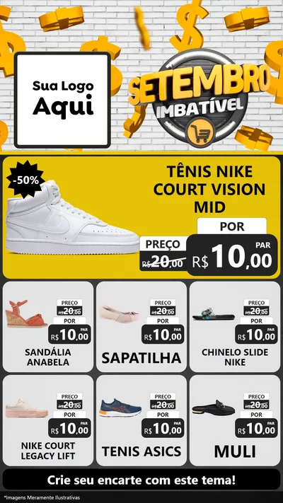Modelo de Rede Social para Stories com o tema Setembro Imbatível para Calçados
