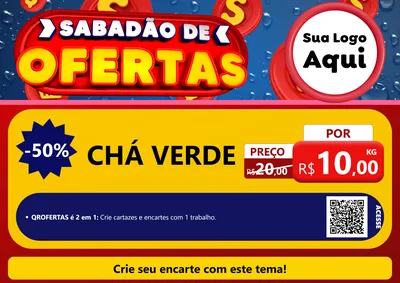 Modelo de Cartaz para Cartaz A4 Horizontal com o tema Sabadão de Ofertas para Produtos Naturais
