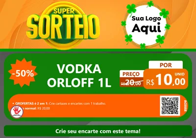 Modelo de Cartaz para Cartaz A4 Horizontal com o tema Super Sorteio para Distribuidora de bebidas