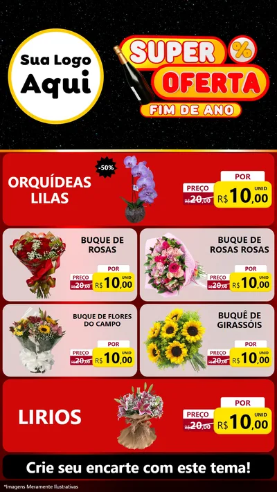 Modelo de TV para TV Vertical com o tema Super Oferta Fim de Ano para Floricultura e jardim