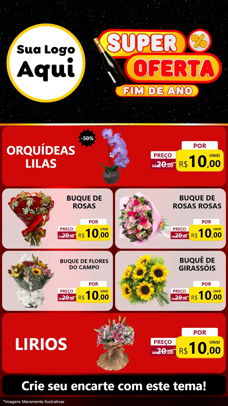 Modelo de TV para TV Vertical com o tema Super Oferta Fim de Ano para Floricultura e jardim
