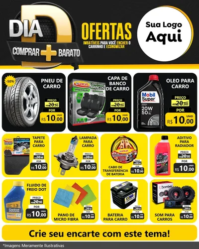 Modelo de Rede Social para Feed Instagram com o tema Dia D Mais Economia para Auto peças