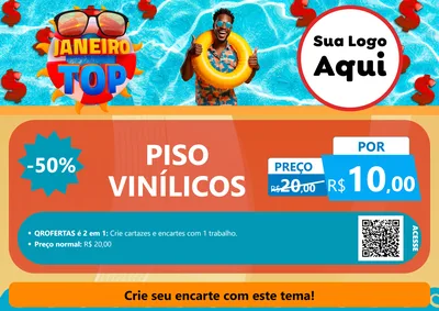 Modelo de Cartaz para Cartaz A4 Horizontal com o tema Janeiro Top para Material para Construção