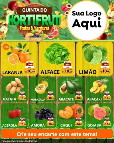 Modelo de Rede Social para Feed Instagram com o tema Quinta do Hortifrúti para Hortifrúti