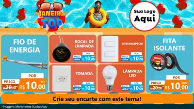 Modelo de TV para TV Horizontal com o tema Janeiro Top para Materiais Elétricos