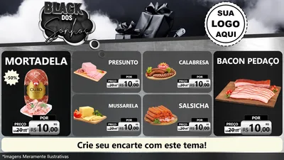 Modelo de TV para TV Horizontal com o tema Black dos Sonhos para Frios e Laticínios