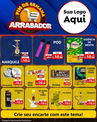 Modelo de Rede Social para Feed Instagram com o tema Fim De Semana Arrasador para Tabacaria