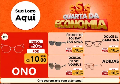 Modelo de Encarte para Encarte A4 Horizontal com o tema Quarta da Economia para Óticas