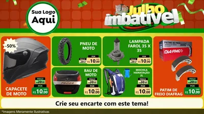 Modelo de TV para TV Horizontal com o tema Julho Imbatível para Moto peças