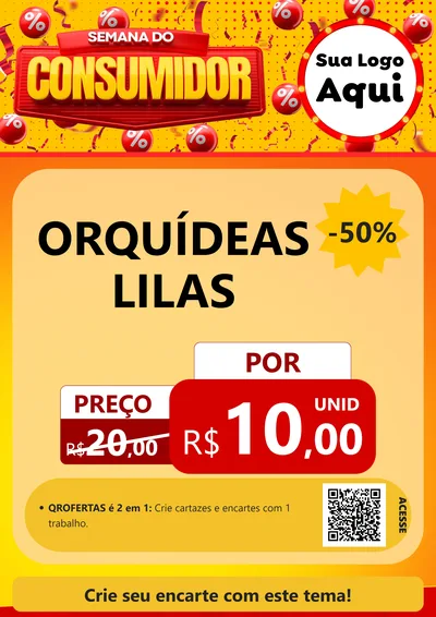 Modelo de Cartaz para Cartaz A4 Vertical com o tema Semana do Consumidor para Floricultura e jardim