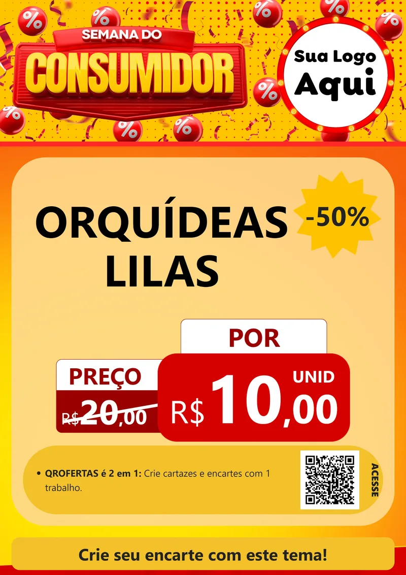 Modelo de Cartaz para Cartaz A4 Vertical com o tema Semana do Consumidor para Floricultura e jardim