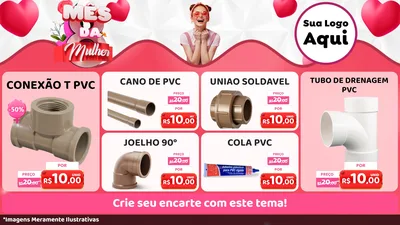 Modelo de TV para TV Horizontal com o tema Mês da Mulher para Tubos e conexões