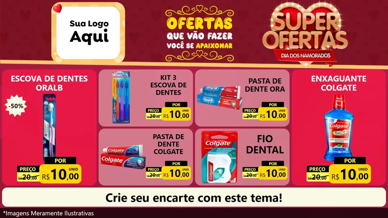 Modelo de TV para TV Horizontal com o tema Dia dos Namorados para Higiene Pessoal