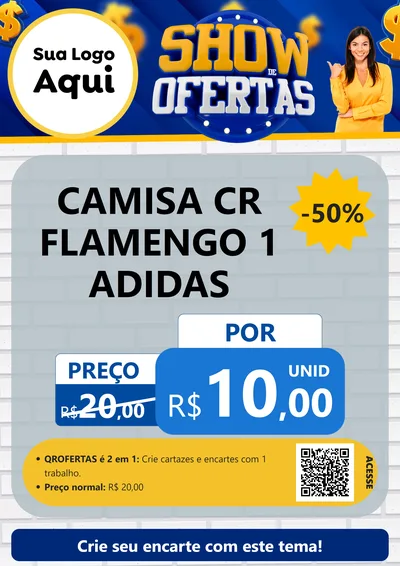 Modelo de Cartaz para Cartaz A4 Vertical com o tema Show de Ofertas para Roupas e acessórios