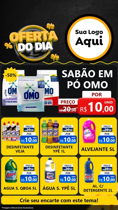 Modelo de Rede Social para Stories com o tema Oferta Do Dia para Produtos de Limpeza